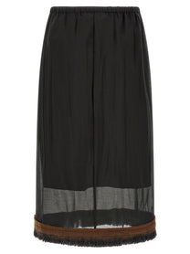 Tela Fringed Detail Ophelia Skirt Black