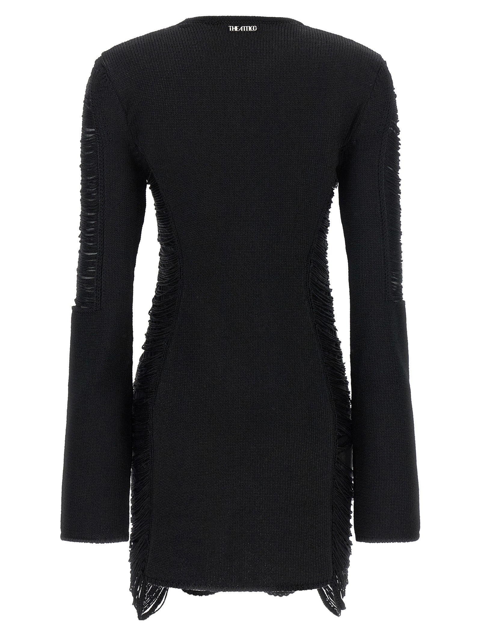 The Attico Fringed Dress Black