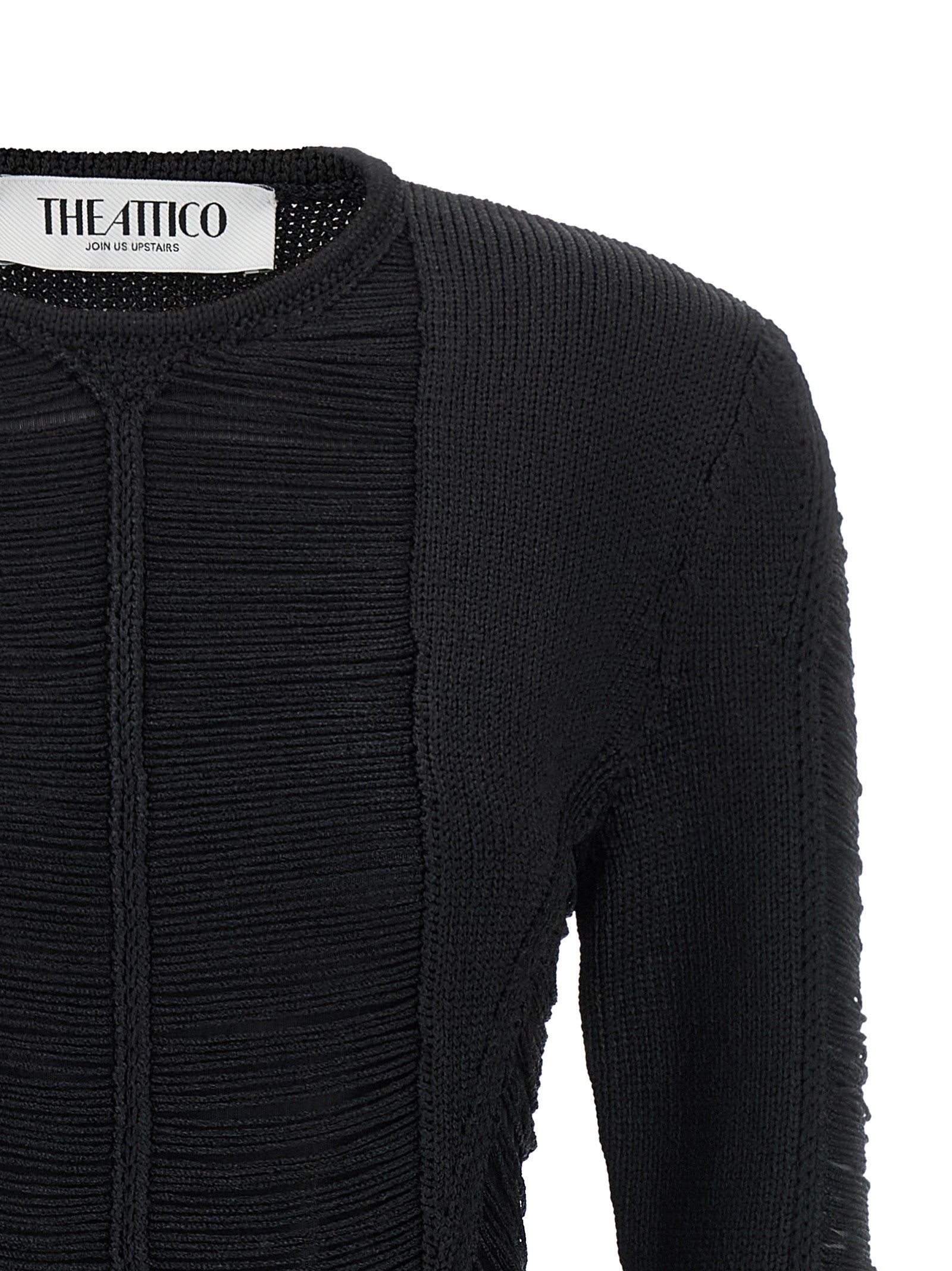 The Attico Fringed Dress Black