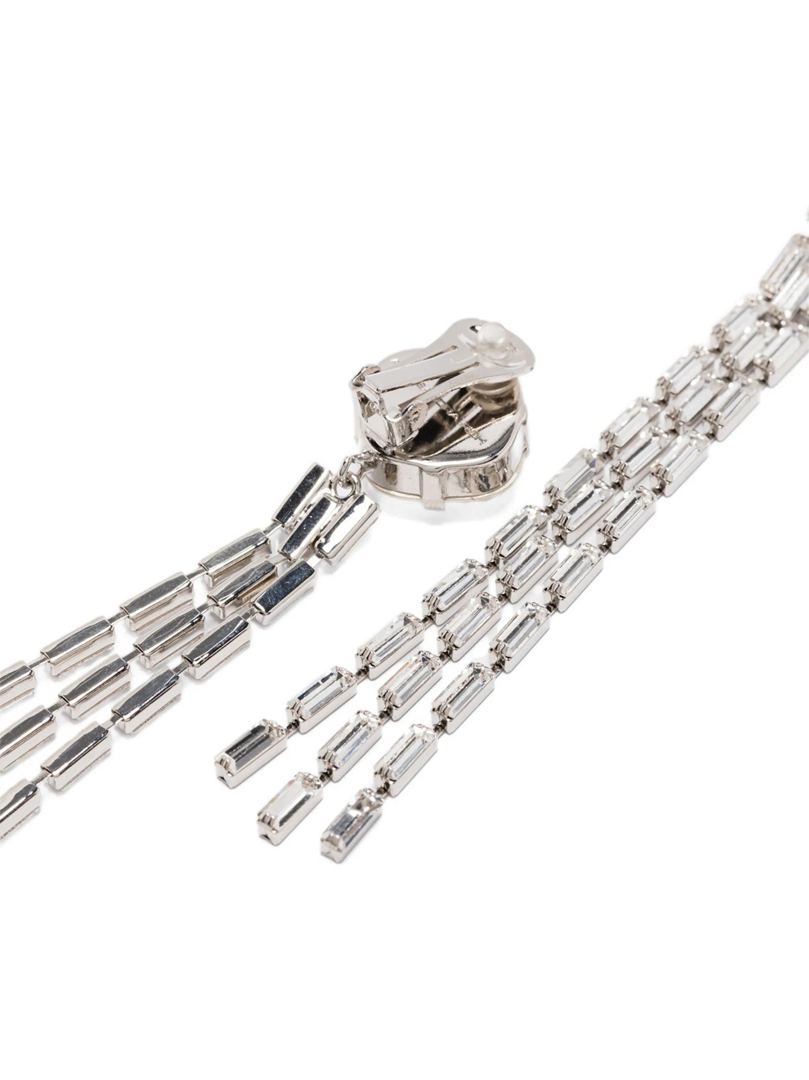 Alessandra Rich Fringed Earrings Silver