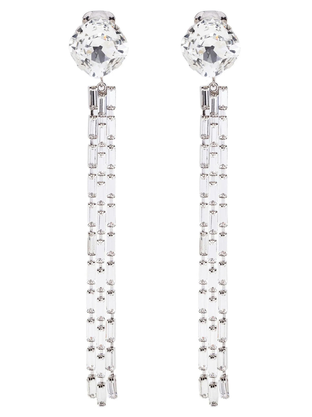 Alessandra Rich Fringed Earrings Silver