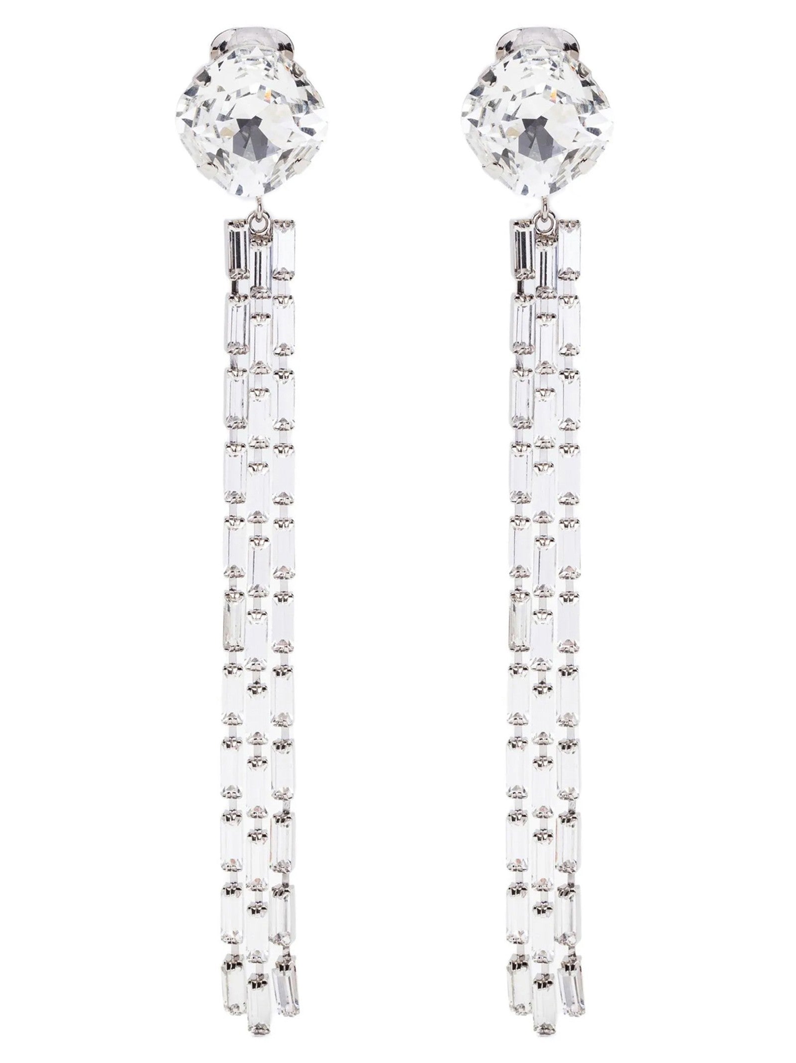 Alessandra Rich Fringed Earrings Silver