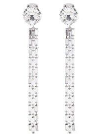 Alessandra Rich Fringed Earrings Silver
