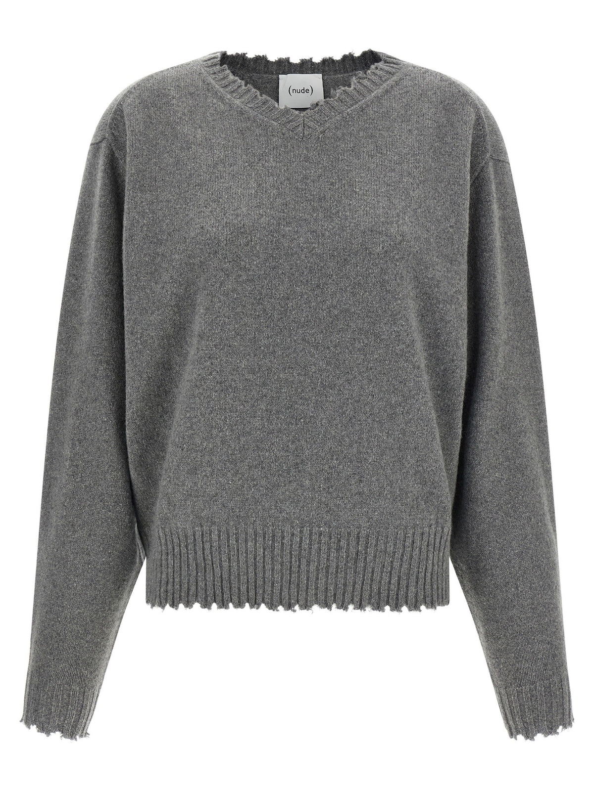 Nude Lucy Fringed Hem Sweater Grey