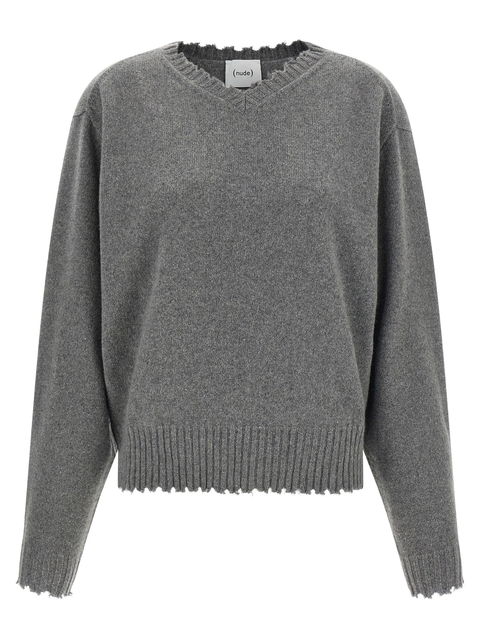 Nude Lucy Fringed Hem Sweater Grey