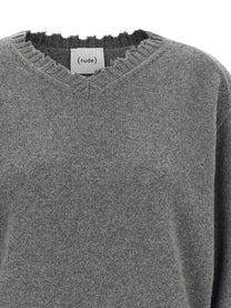 Nude Lucy Fringed Hem Sweater Grey