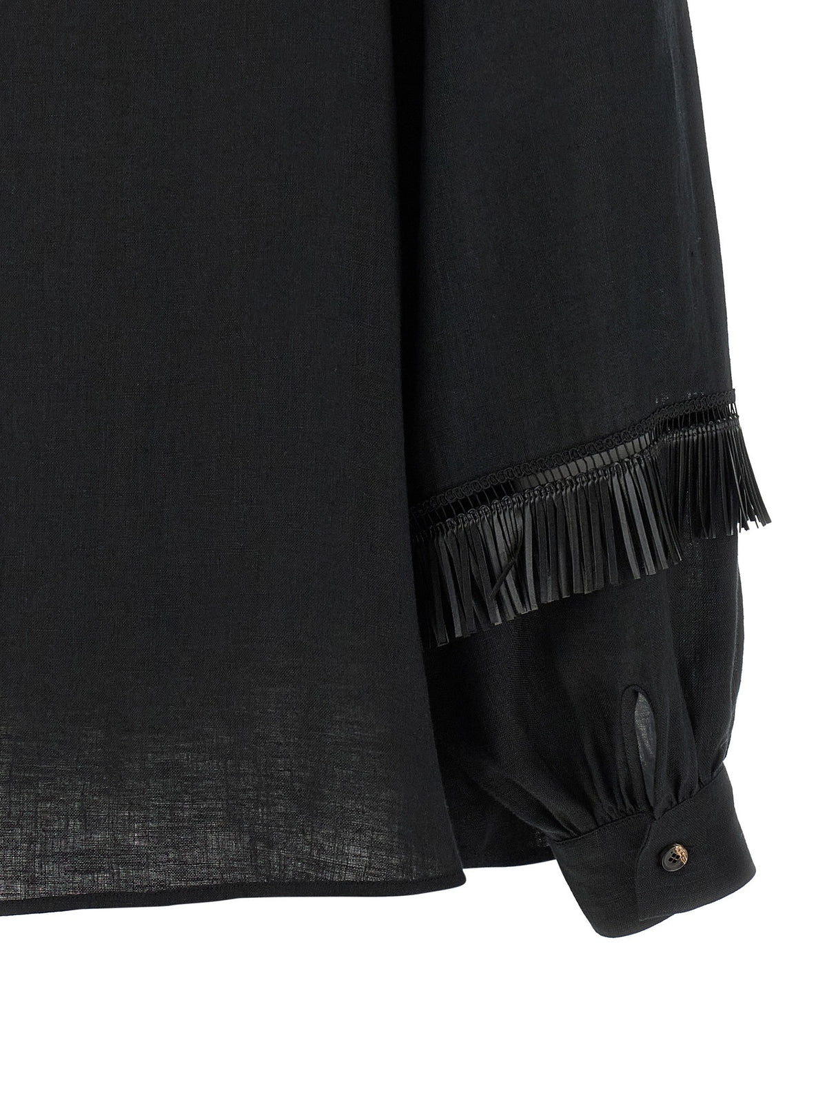 Kiton Fringed Shirt Black