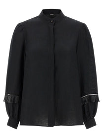 Kiton Fringed Shirt Black