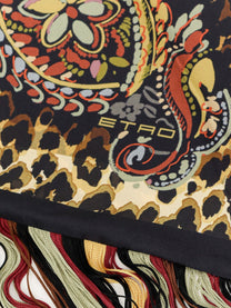 ETRO Women's Fringed Silk Shawl Black, view 2