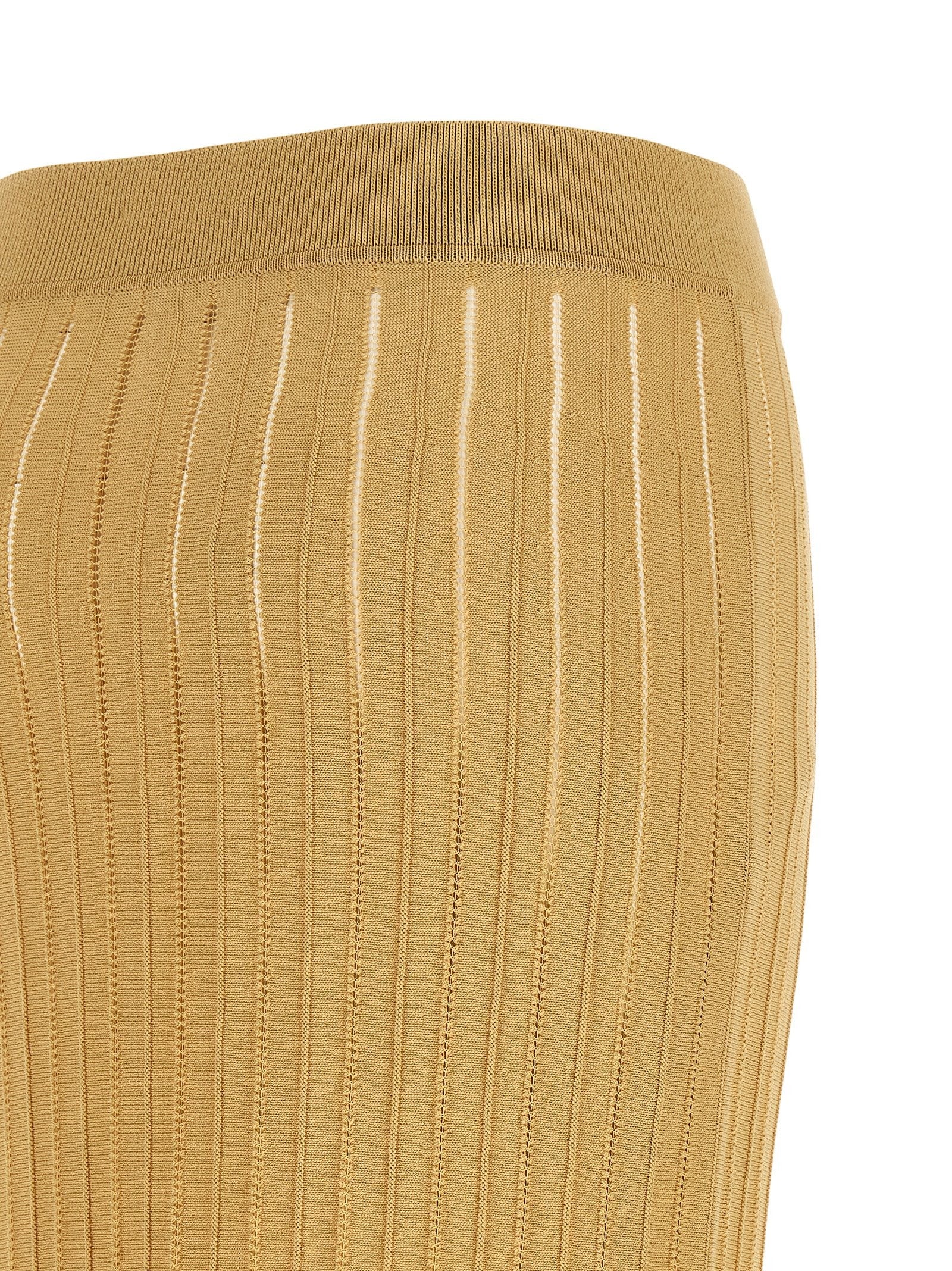 Balmain Fringed Skirt Beige
