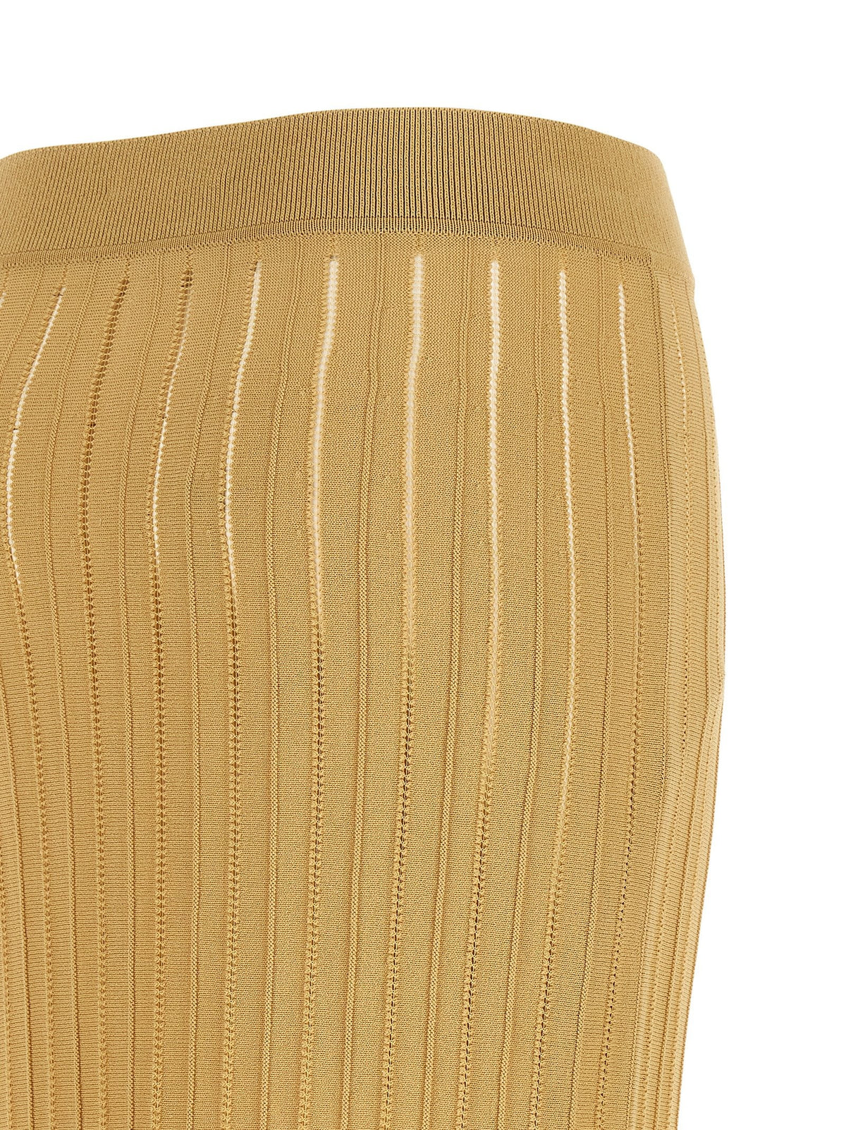 Balmain Fringed Skirt Beige, view 4