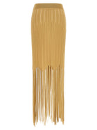 Balmain Fringed Skirt Beige, view 2