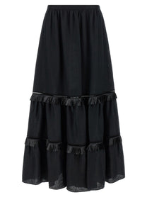 Kiton Fringed Skirt Black