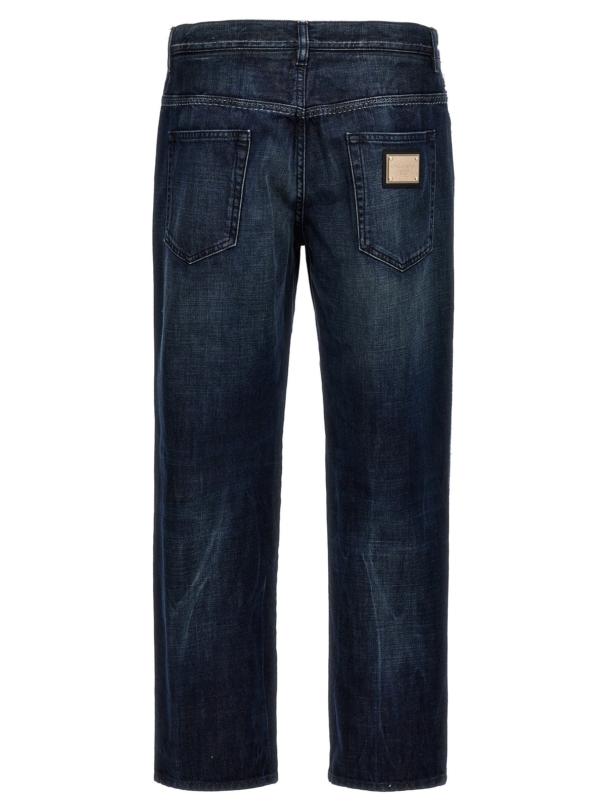 Dolce &amp; Gabbana Fringed Stitching Jeans Blue