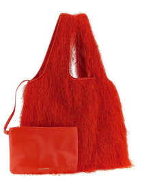 Dries Van Noten Fringed Tote Bag Red