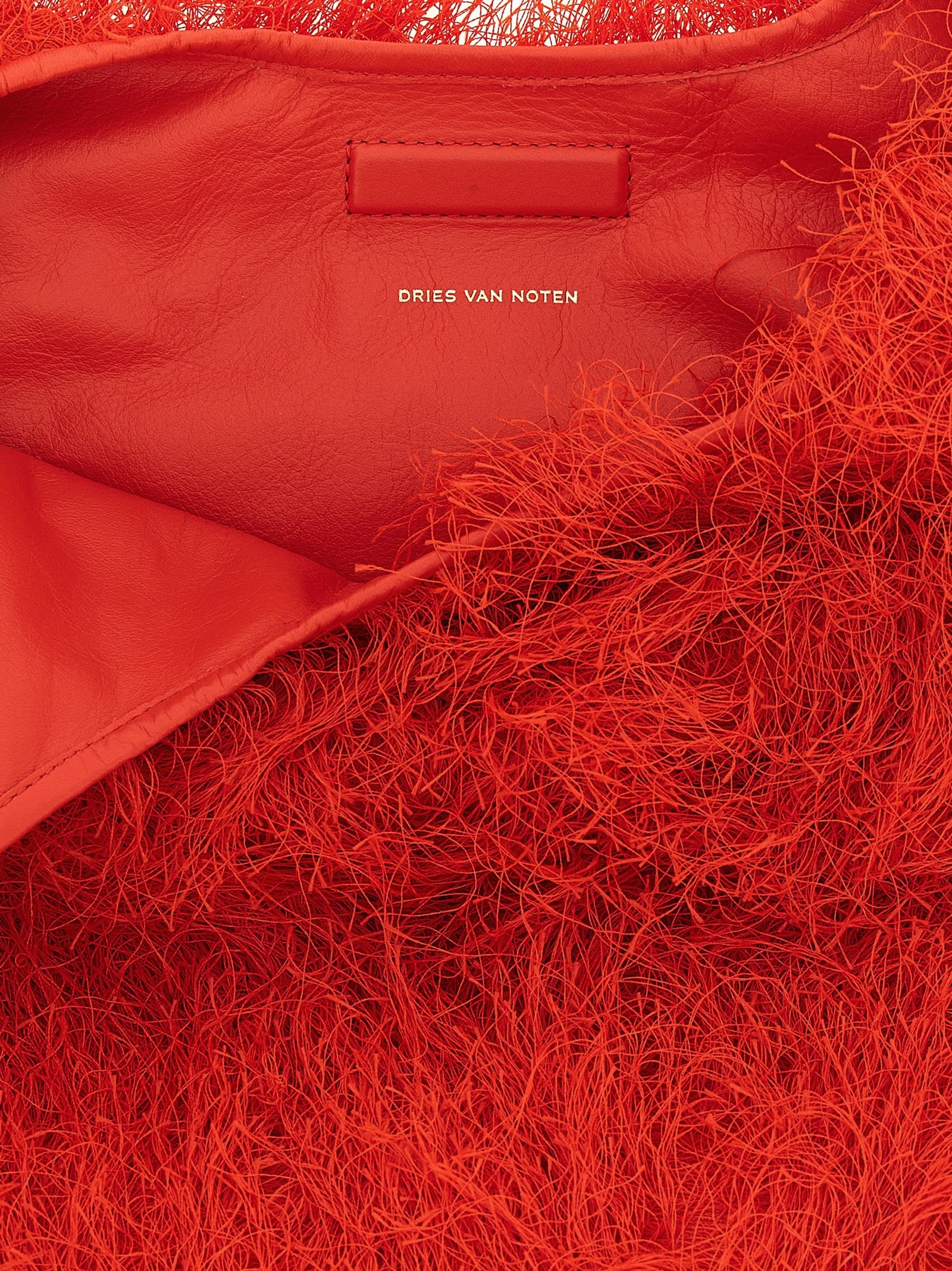 Dries Van Noten Fringed Tote Bag Red