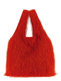 Dries Van Noten Fringed Tote Bag Red