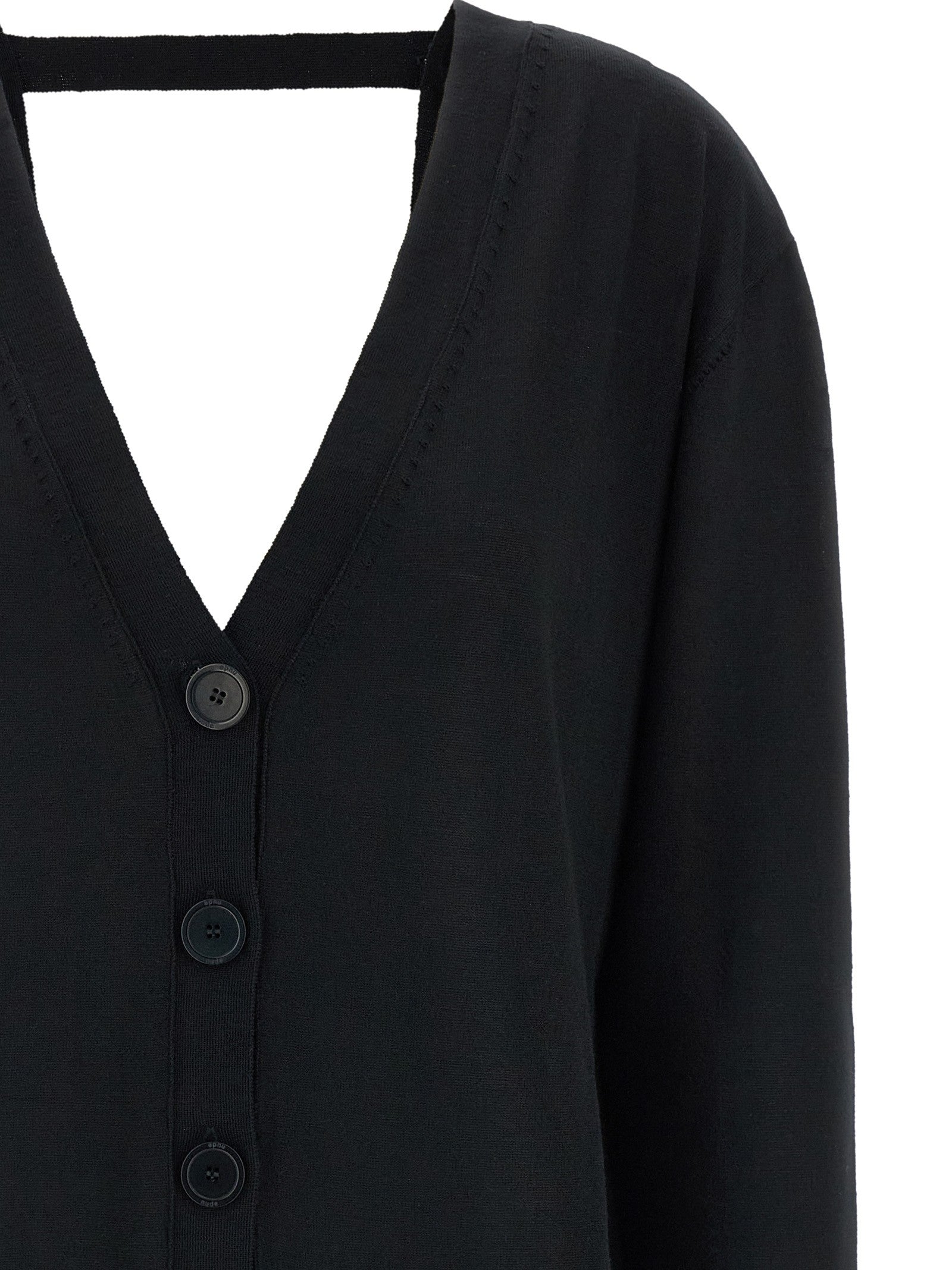 Nude Lucy Front Back Cardigan Black
