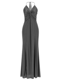 Pinko Front Knot Dress Grey