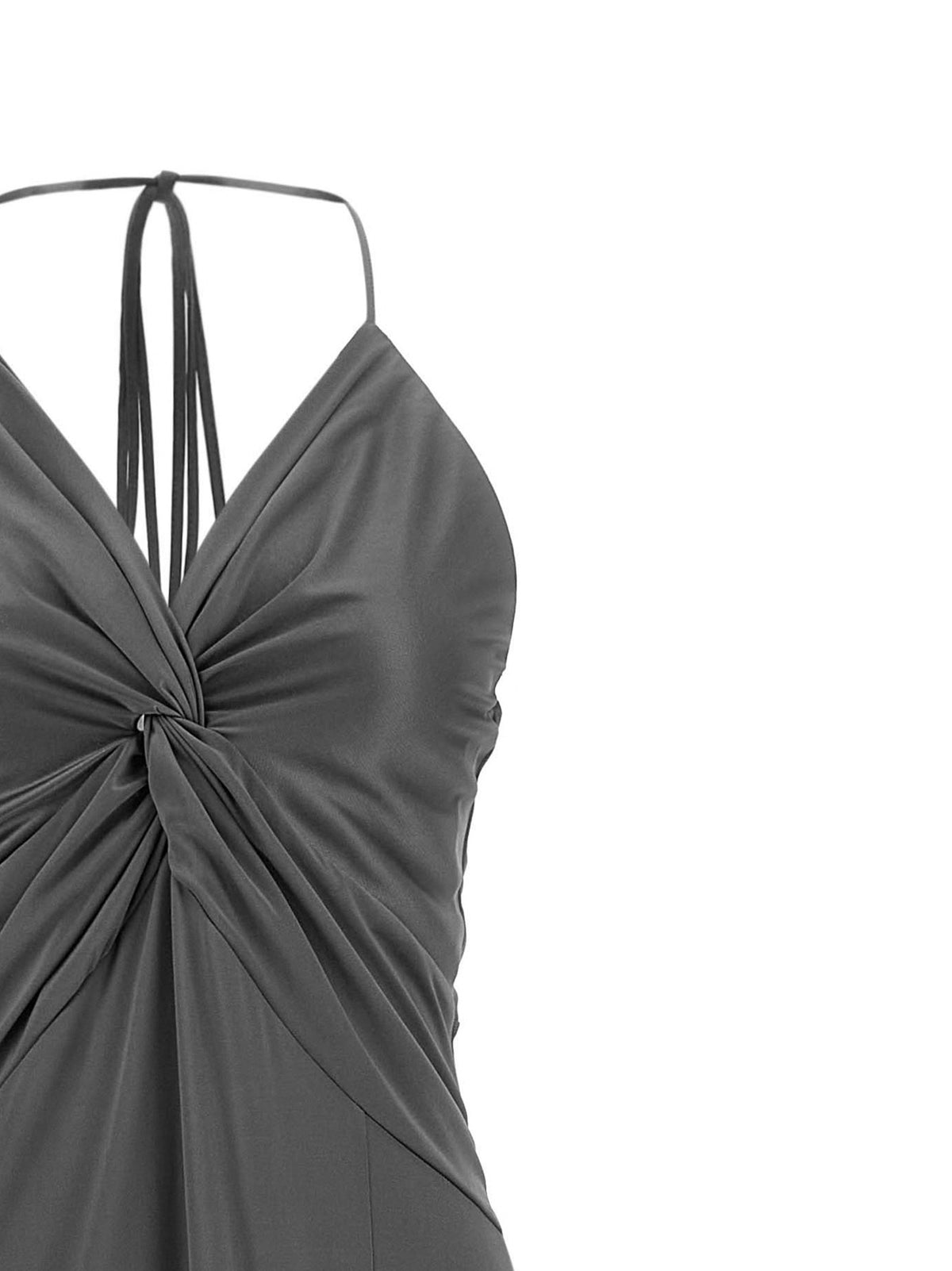 Pinko Front Knot Dress Grey