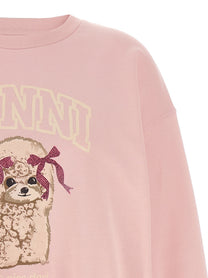 Ganni Front Print Sweatshirt Blue