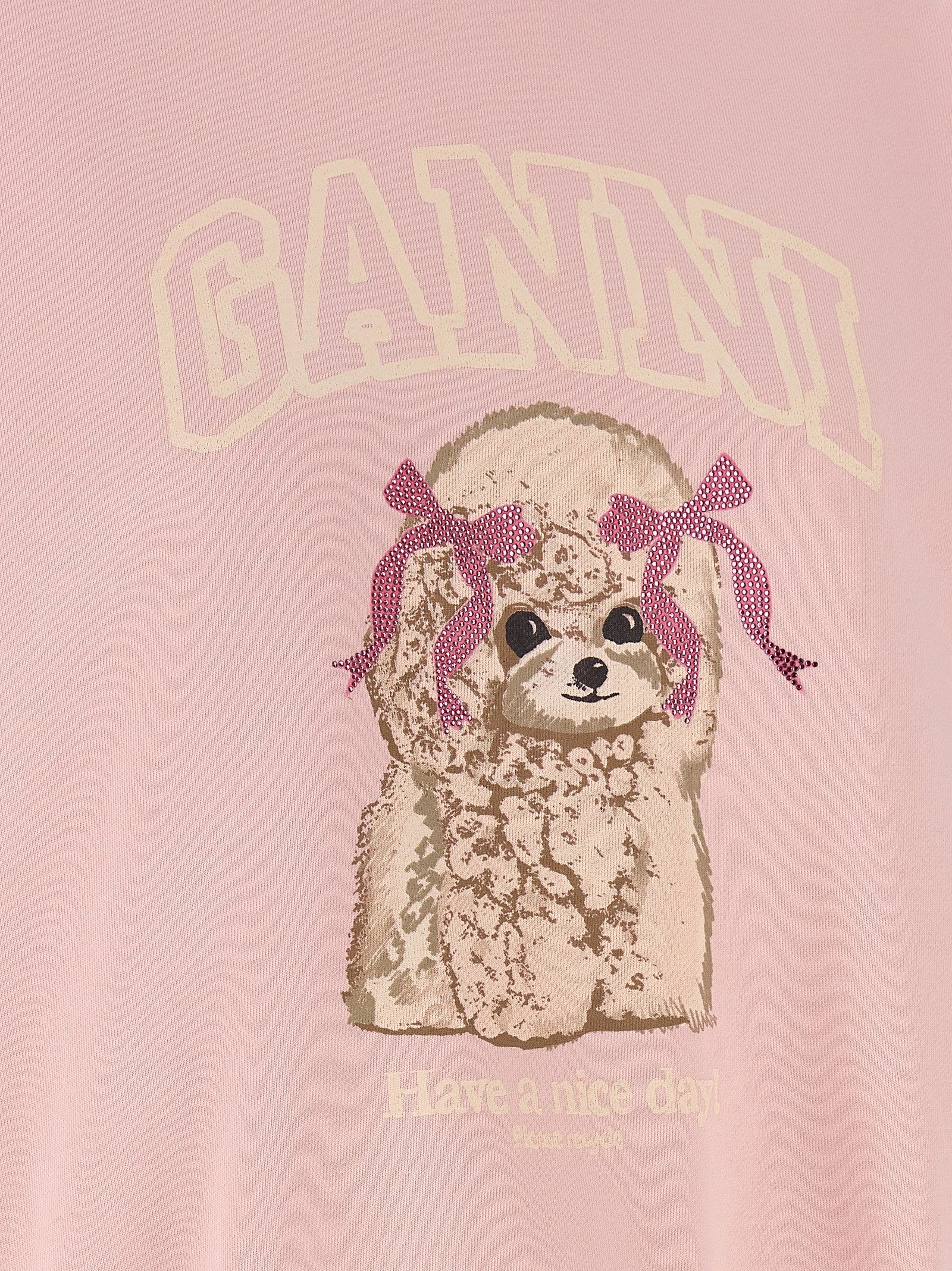 Ganni Front Print Sweatshirt Blue