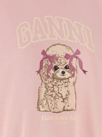 Ganni Front Print Sweatshirt Blue