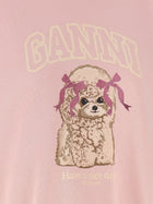 Ganni Front Print Sweatshirt Blue