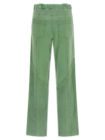 The Attico Front Split Pants Green