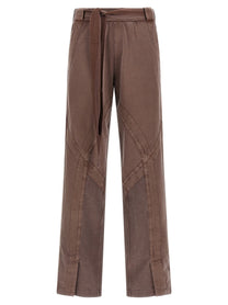 The Attico Front Split Pants Brown