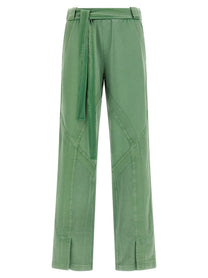 The Attico Front Split Pants Green