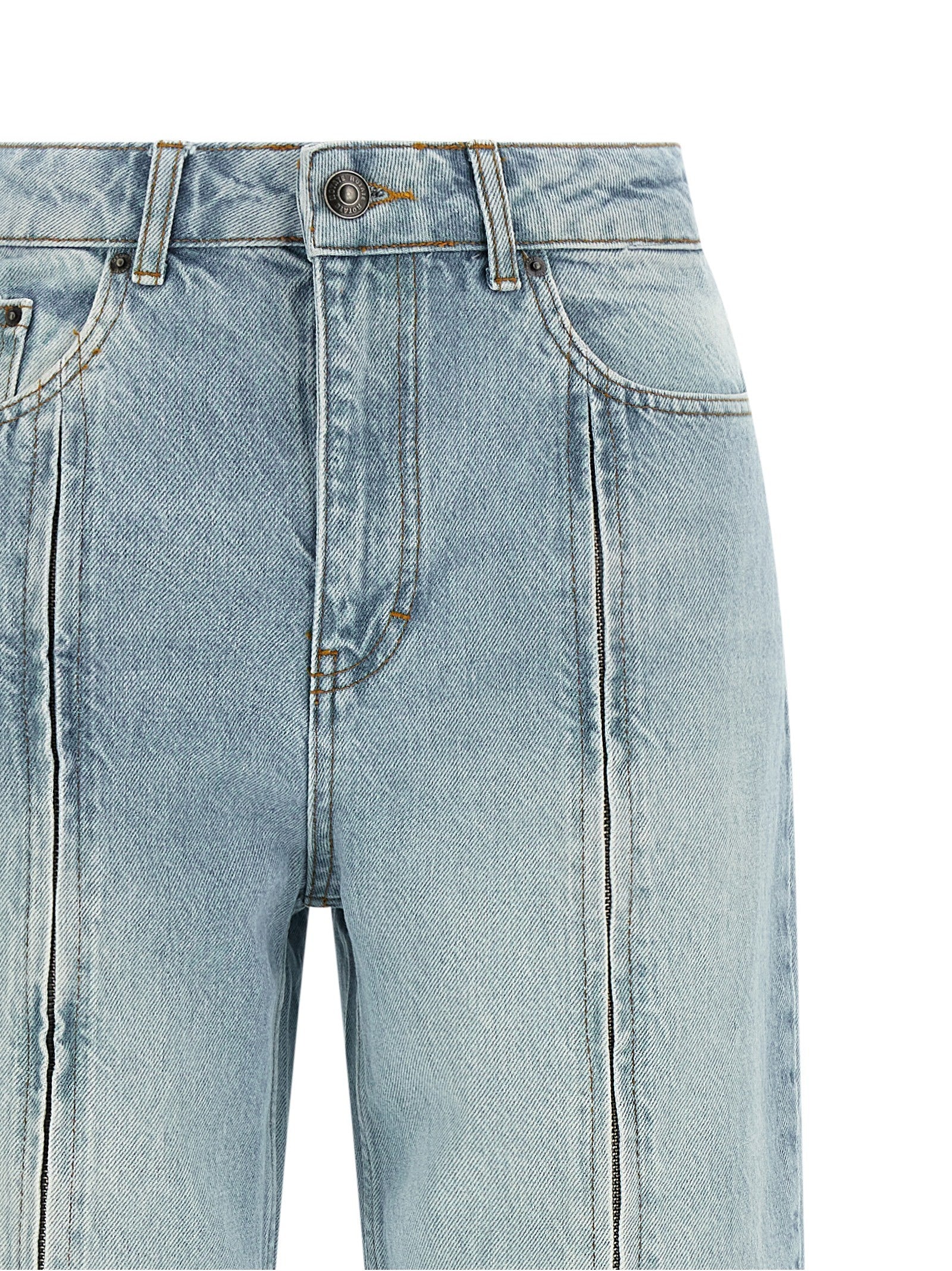 ROTATE Birger Christensen Front Zip Jeans Blue