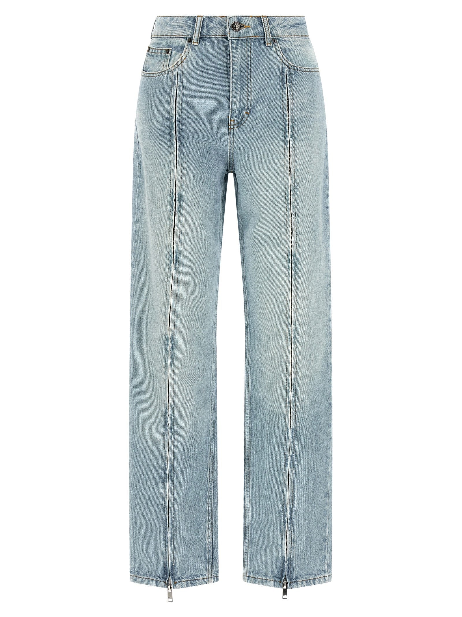 ROTATE Birger Christensen Front Zip Jeans Blue