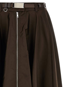 PRADA Front Zip Skirt Brown