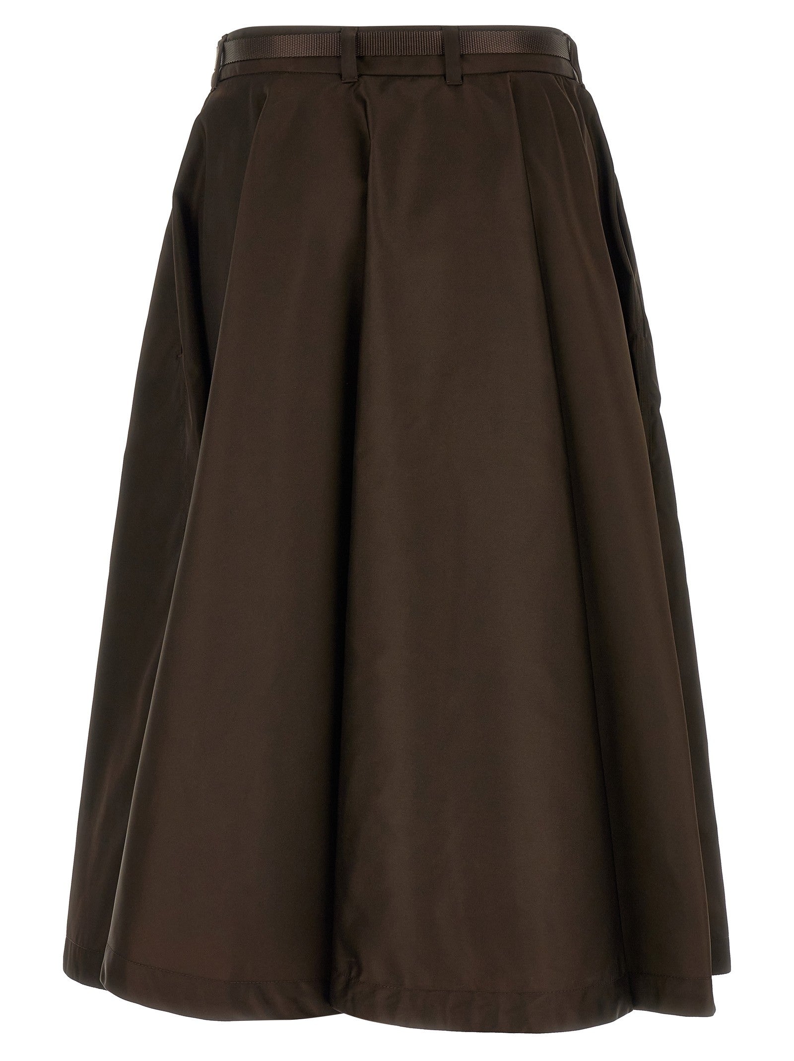 PRADA Front Zip Skirt Brown