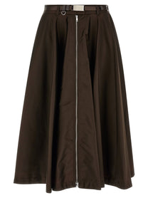 PRADA Front Zip Skirt Brown