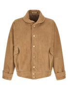 AURALEE Full Grain Leather Blouson Beige