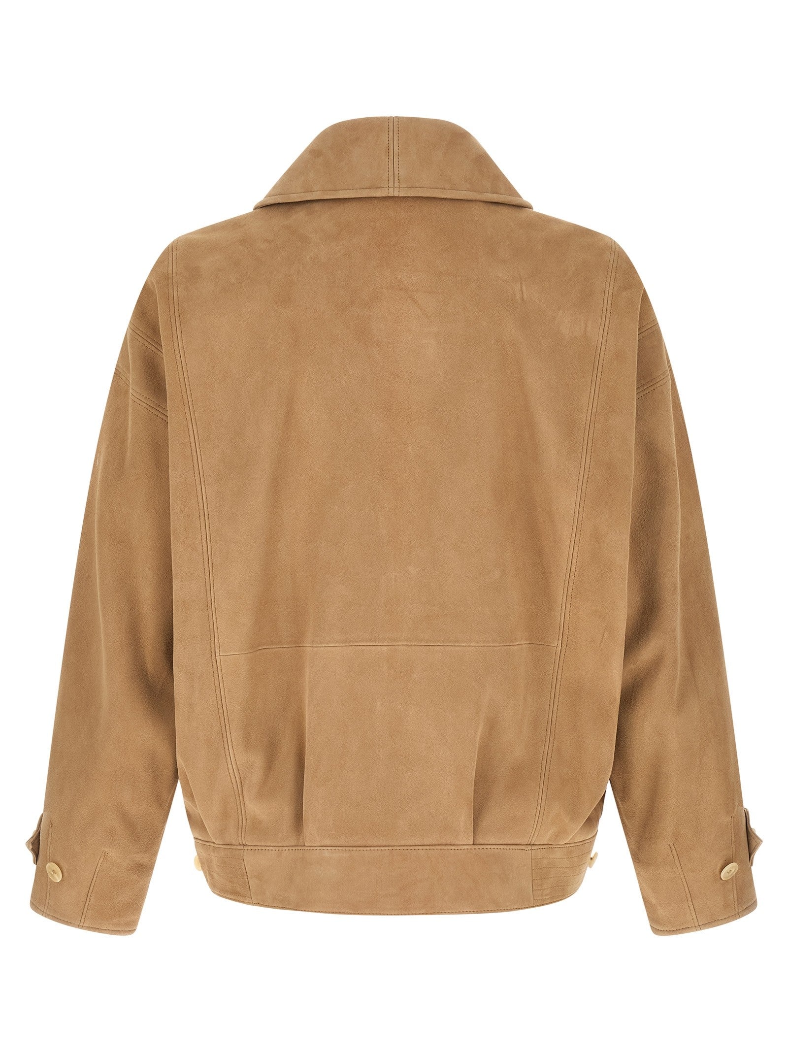 Auralee Full Grain Leather Blouson Beige