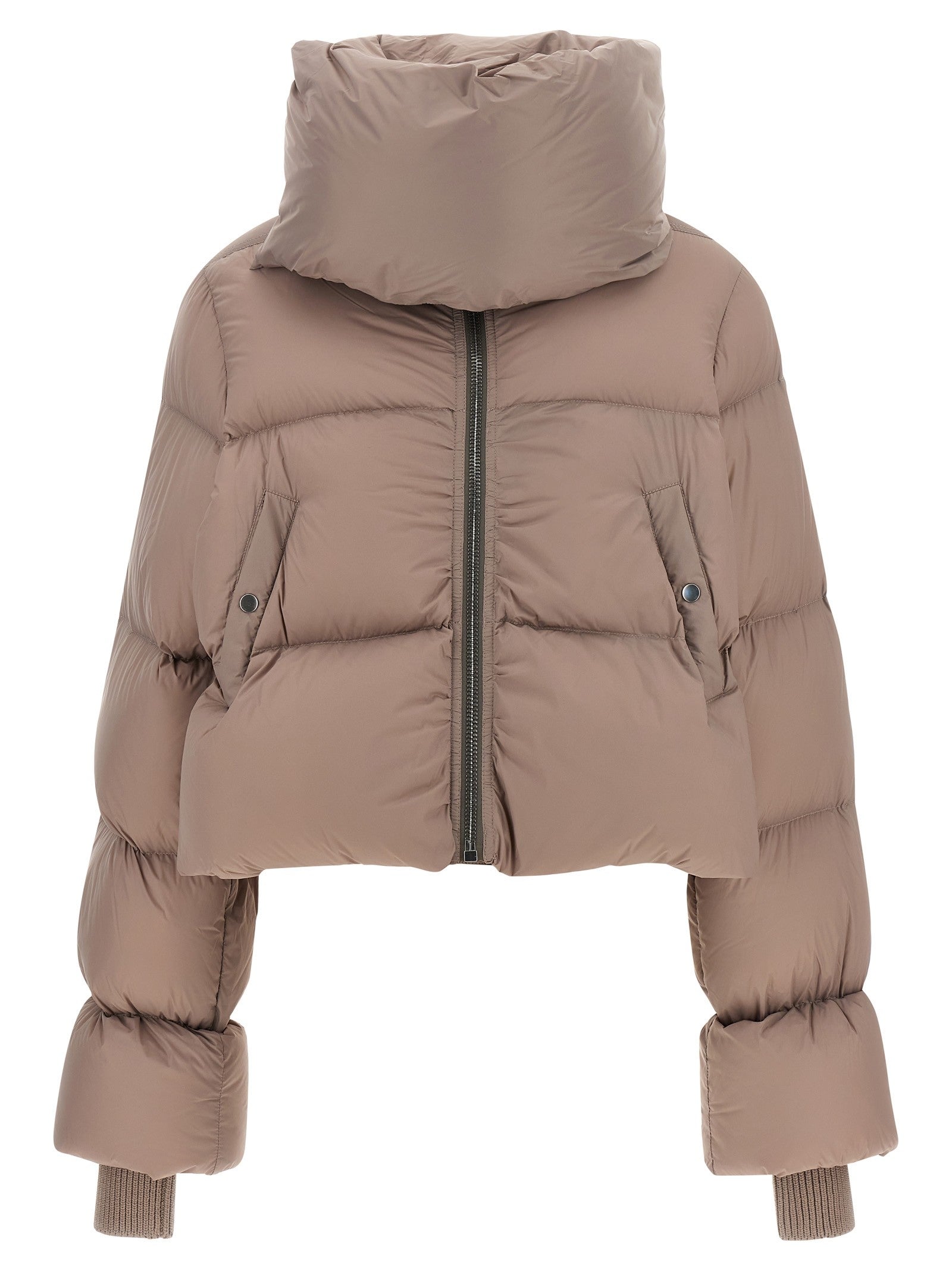 Rick Owens Funnel Neck Down Jacket Blue