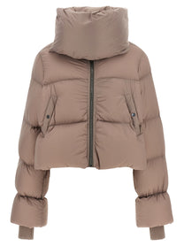 Rick Owens Funnel Neck Down Jacket Blue