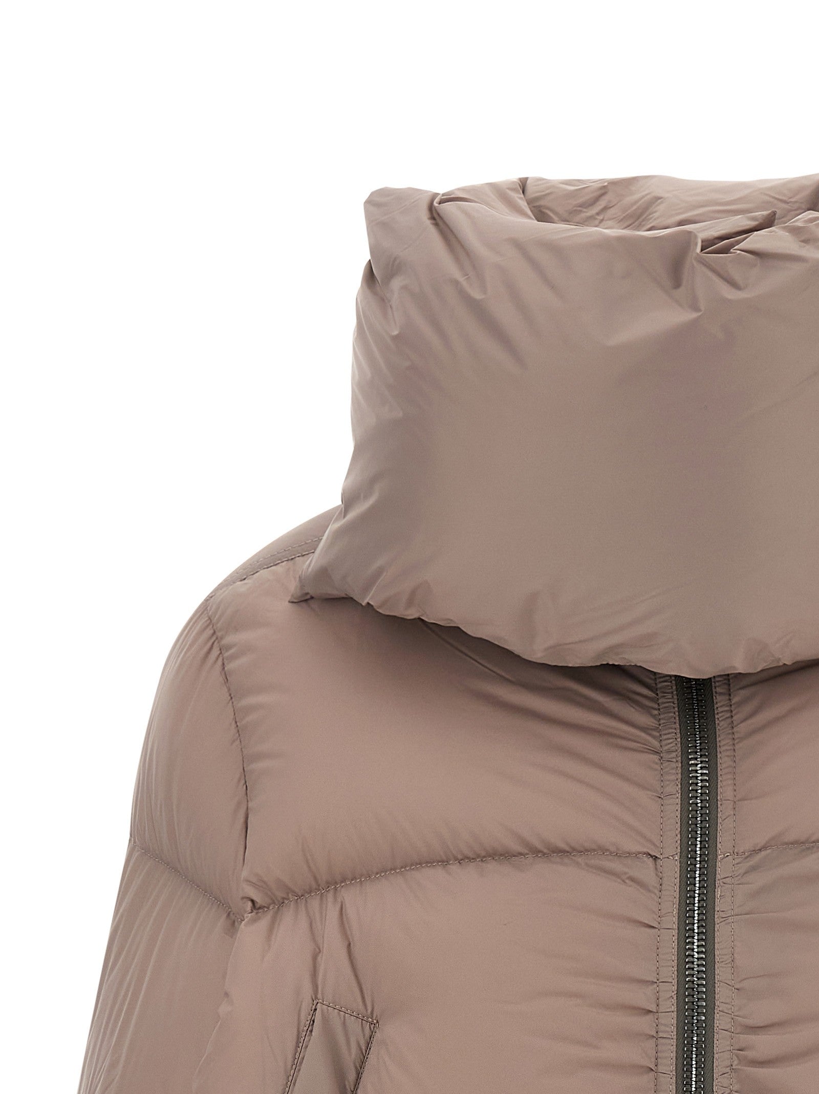 Rick Owens Funnel Neck Down Jacket Blue