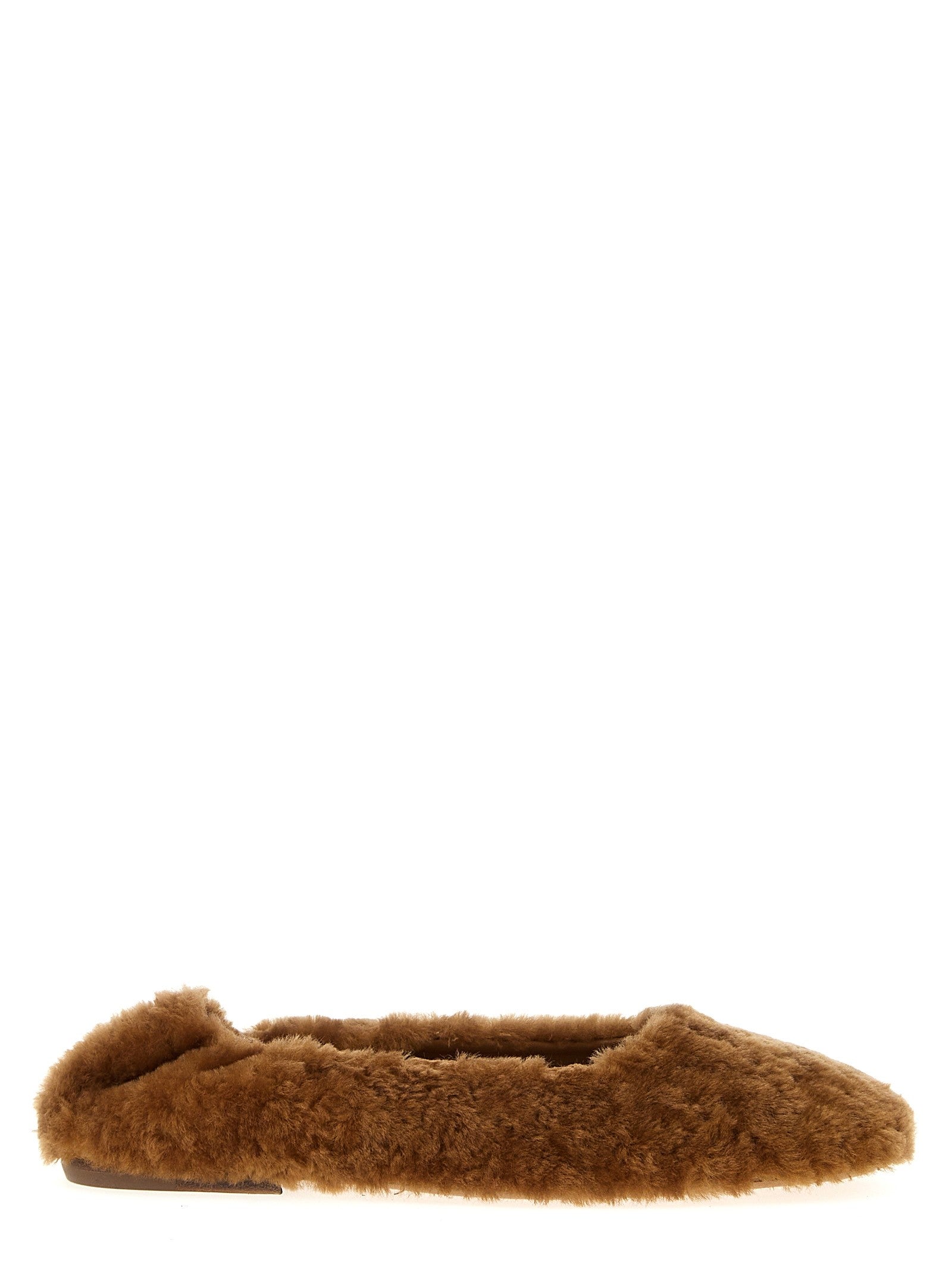 Dries Van Noten Fur Ballet Flats Brown