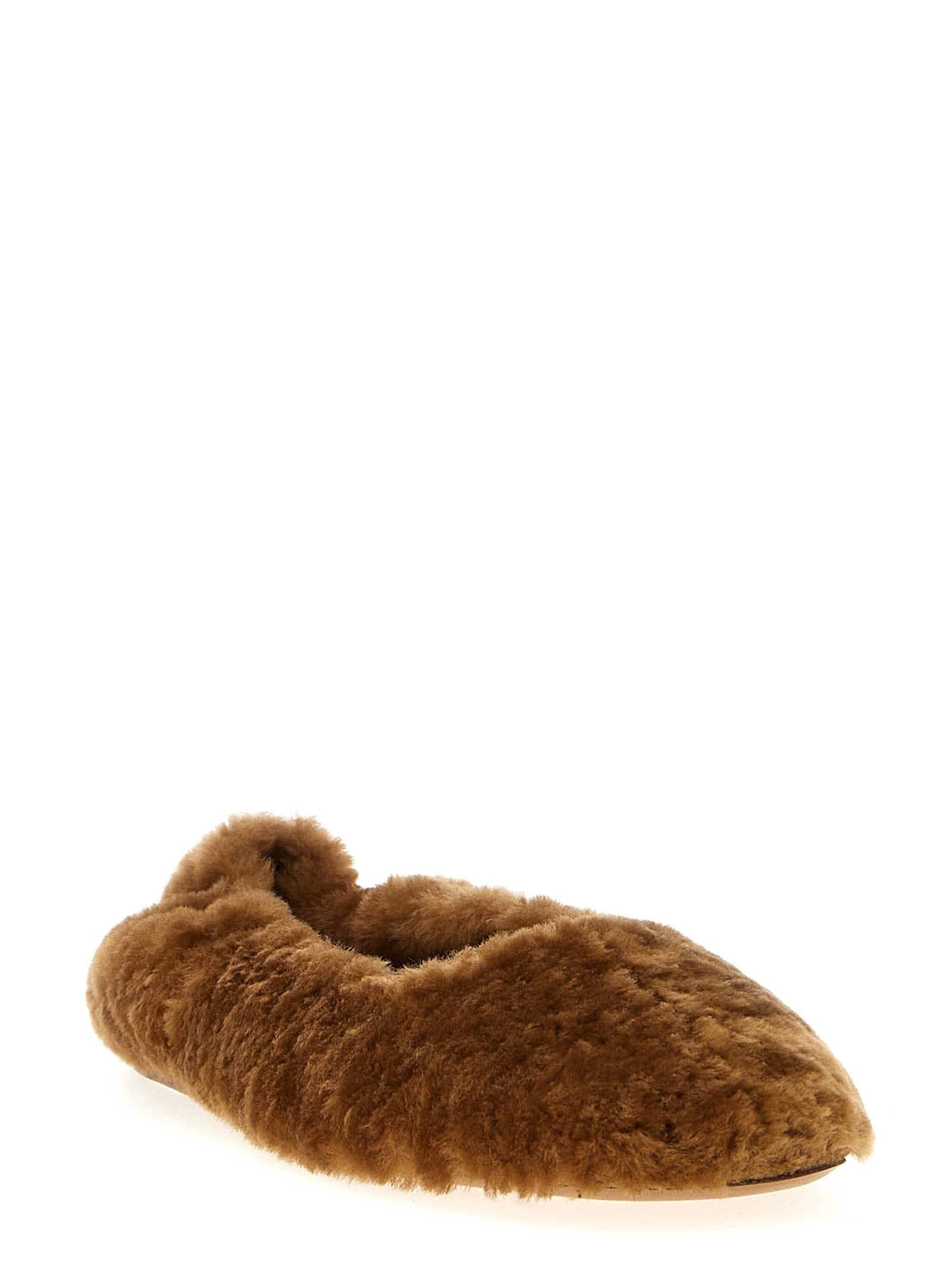 Dries Van Noten Fur Ballet Flats Brown