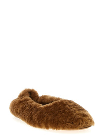 Dries Van Noten Fur Ballet Flats Brown