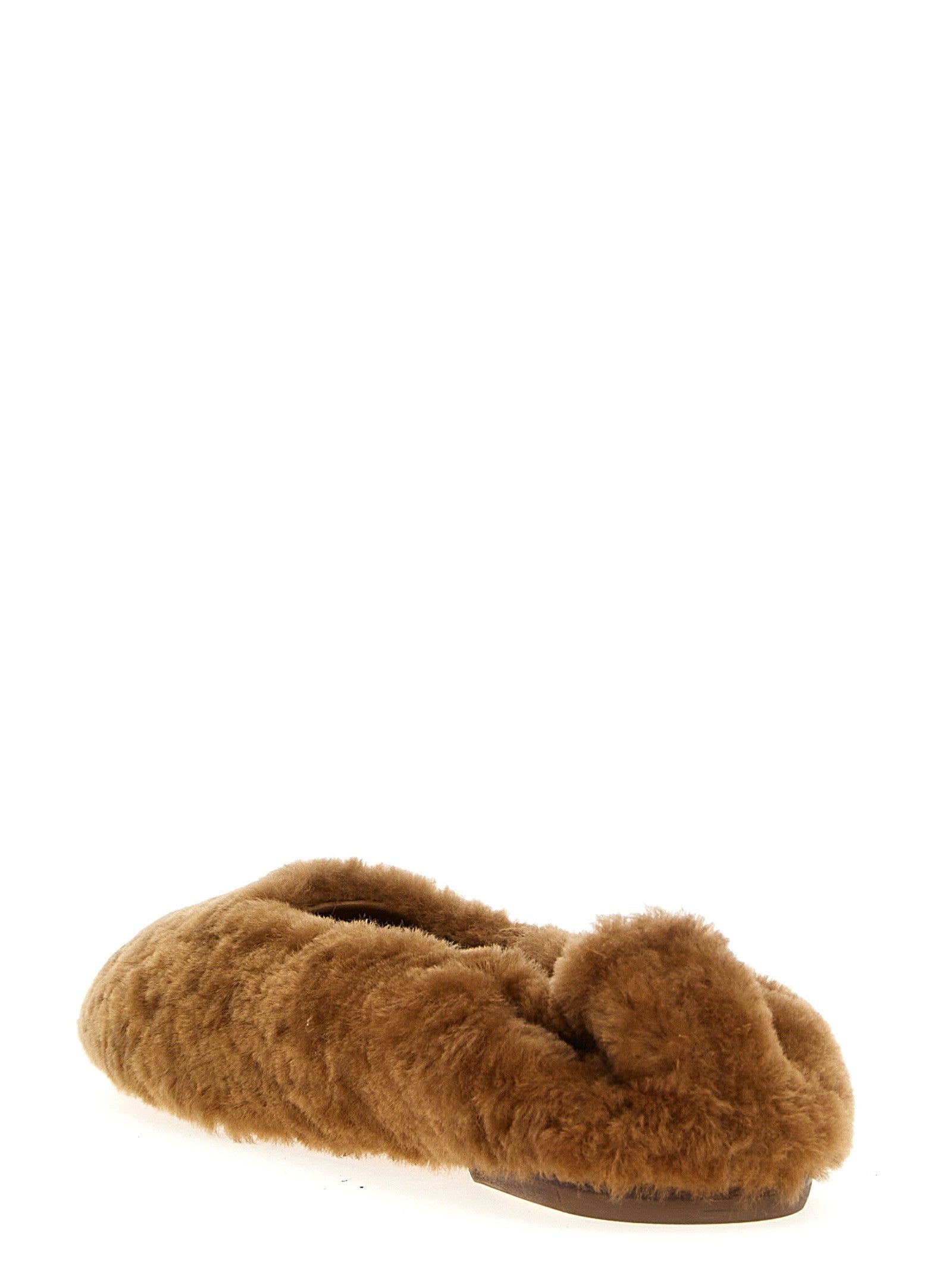 Dries Van Noten Fur Ballet Flats Brown