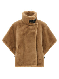 Pinko Fur Cape Beige