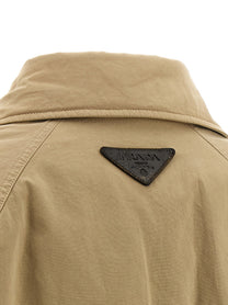 PRADA Fur Collar Jacket Beige