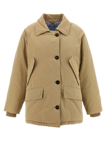 PRADA Fur Collar Jacket Beige