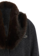 Lauren Ralph Lauren Fur Insert Cardigan Grey