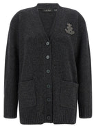 Lauren Ralph Lauren Fur Insert Cardigan Grey